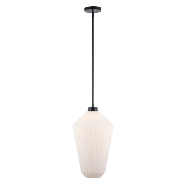 Skyline 19" Ribbed Tapered Glass Pendant