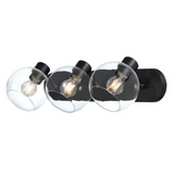 Hyson 3-Light Retro Clear Glass Globe Wall Sconce Vanity Light by Westinghouse