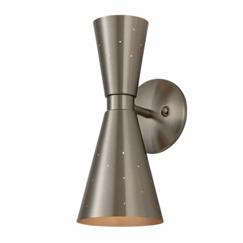 Devery 2-Light Aluminum Pinhole Cone Sconce