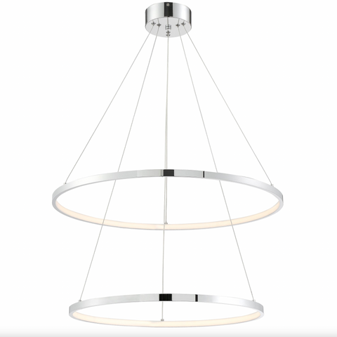 Rimmy Modern Chrome Ring Tiered LED Pendant by Lite Source