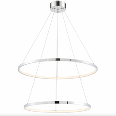 Rimmy Modern Chrome Ring Tiered LED Pendant by Lite Source