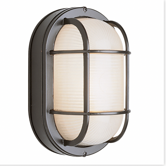 Aria 11" Oval Outdoor Wall Lantern - Exterior Bulkhead Fixture