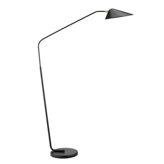 Jerome Modern Black and Gold Arc Floor Lamp by Lite Source
