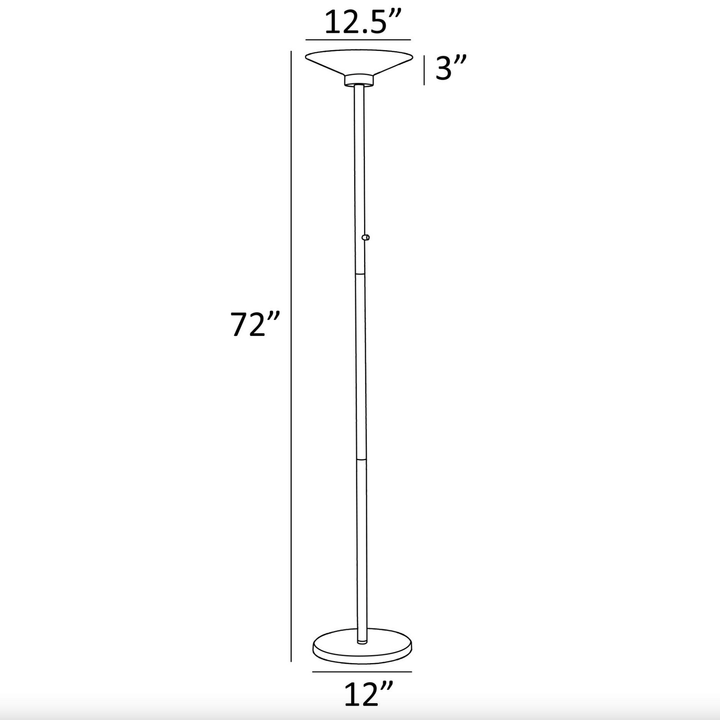 Sappho Black Dimmable Modern LED Torchiere Floor Lamp