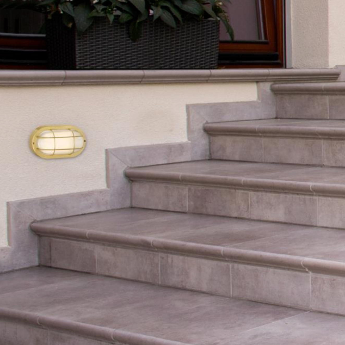 Dimmable LED Modern Oval Outdoor Wall Lantern - Exterior Bulkhead Fixture