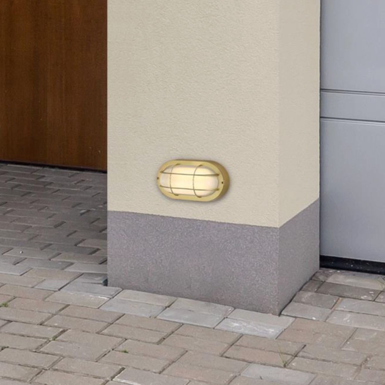 Dimmable LED Modern Oval Outdoor Wall Lantern - Exterior Bulkhead Fixture