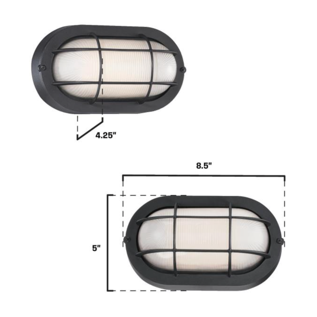 Dimmable LED Modern Oval Outdoor Wall Lantern - Exterior Bulkhead Fixture