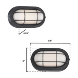 Dimmable LED Modern Oval Outdoor Wall Lantern - Exterior Bulkhead Fixture