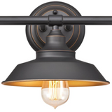 Iron Hill 3-Light Farmhouse Industrial China Hat Bronze + Gold Wall Sconce - Practical Props