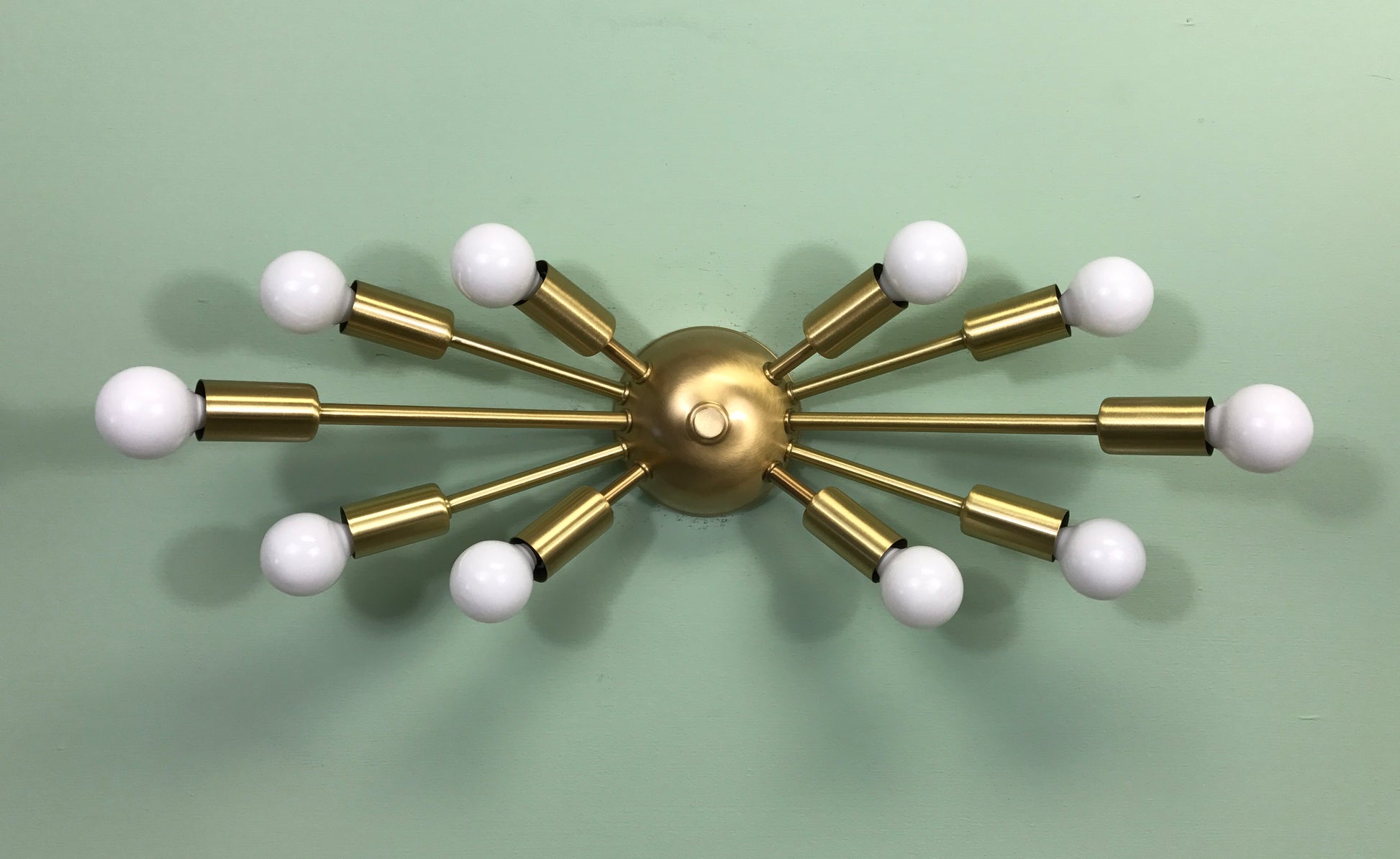 Midcentury Modern Sputnik Wall Sconce Light Satin Brass