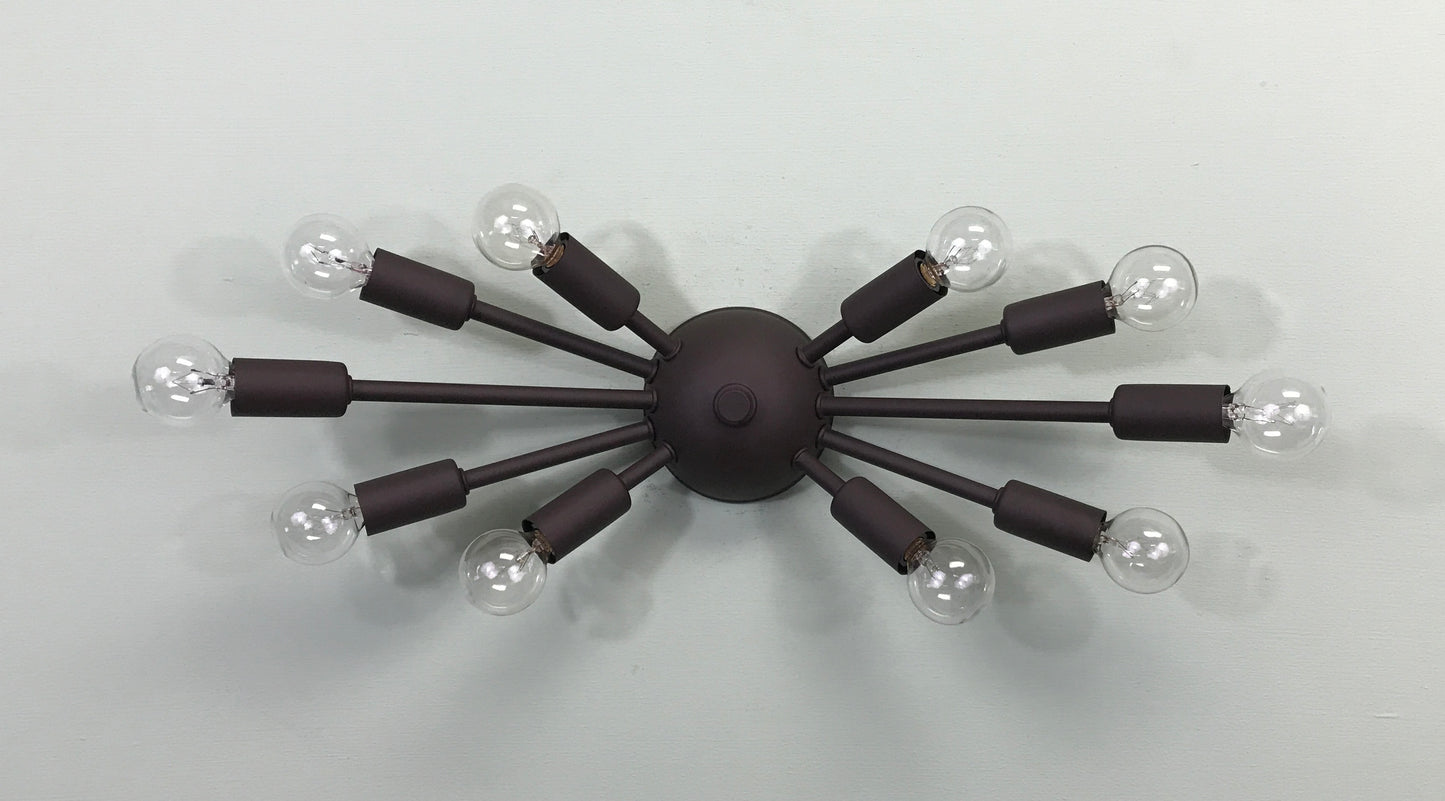 Midcentury Modern Sputnik Wall Sconce Light Rubbed Bronze