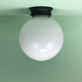 10" Opal Glass Flush Mount Globe with Matte Black Hardware