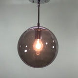Retro 10" Smoked Glass Pendant in Polished Chrome