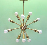Baby Midround Sputnik Chandelier Satin Brass
