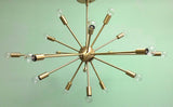 36" Midround Sputnik Chandelier Pendant Light Satin Brass