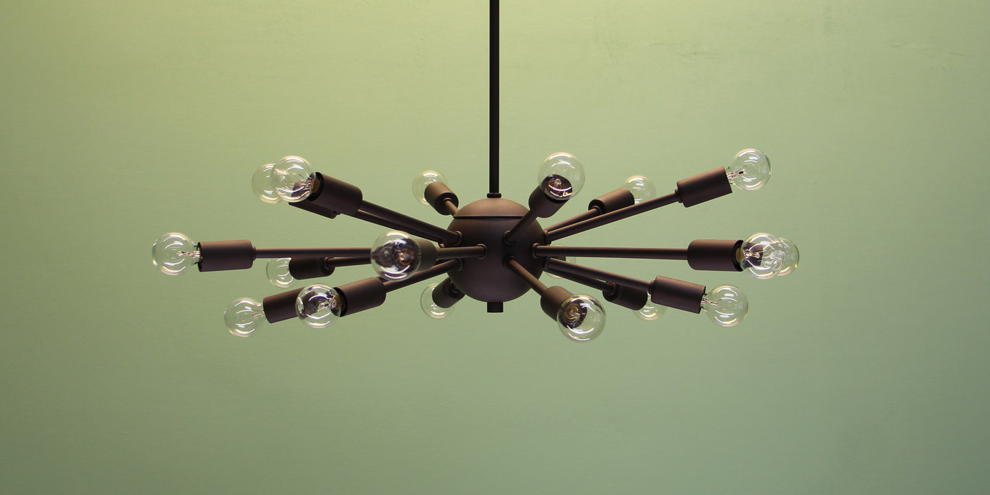 24" Classic Sputnik Chandelier Pendant Light Rubbed Bronze