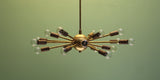24" Classic Sputnik Chandelier Pendant Light Raw Brass