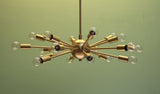 24" Classic Sputnik Chandelier Pendant Light Satin Brass