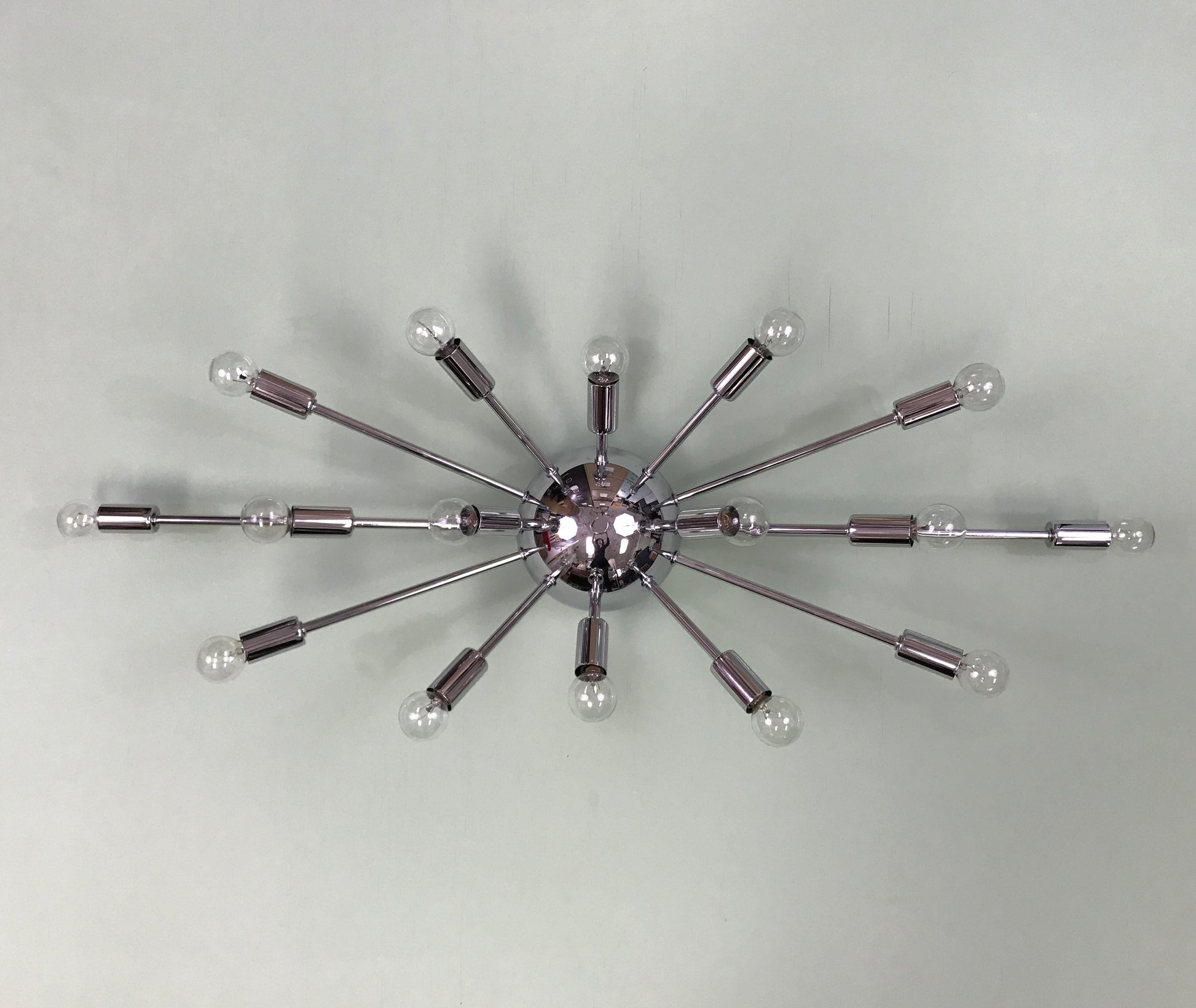 Large 36" Sputnik Wall Sconce or Flush-Mount Ceiling Light by Practical Props in Polished Chrome