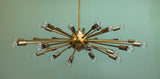 36" 36-light Sputnik Chandelier in Raw Brass by Practical Props