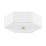 Lizzie Hexagon Flush Mount by Mitz - Polished Nickel or Modern Brass Finish 