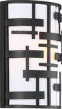 Lansing Geometric Retro Wall Sconce with Linen Shade by Nuvo Lighting