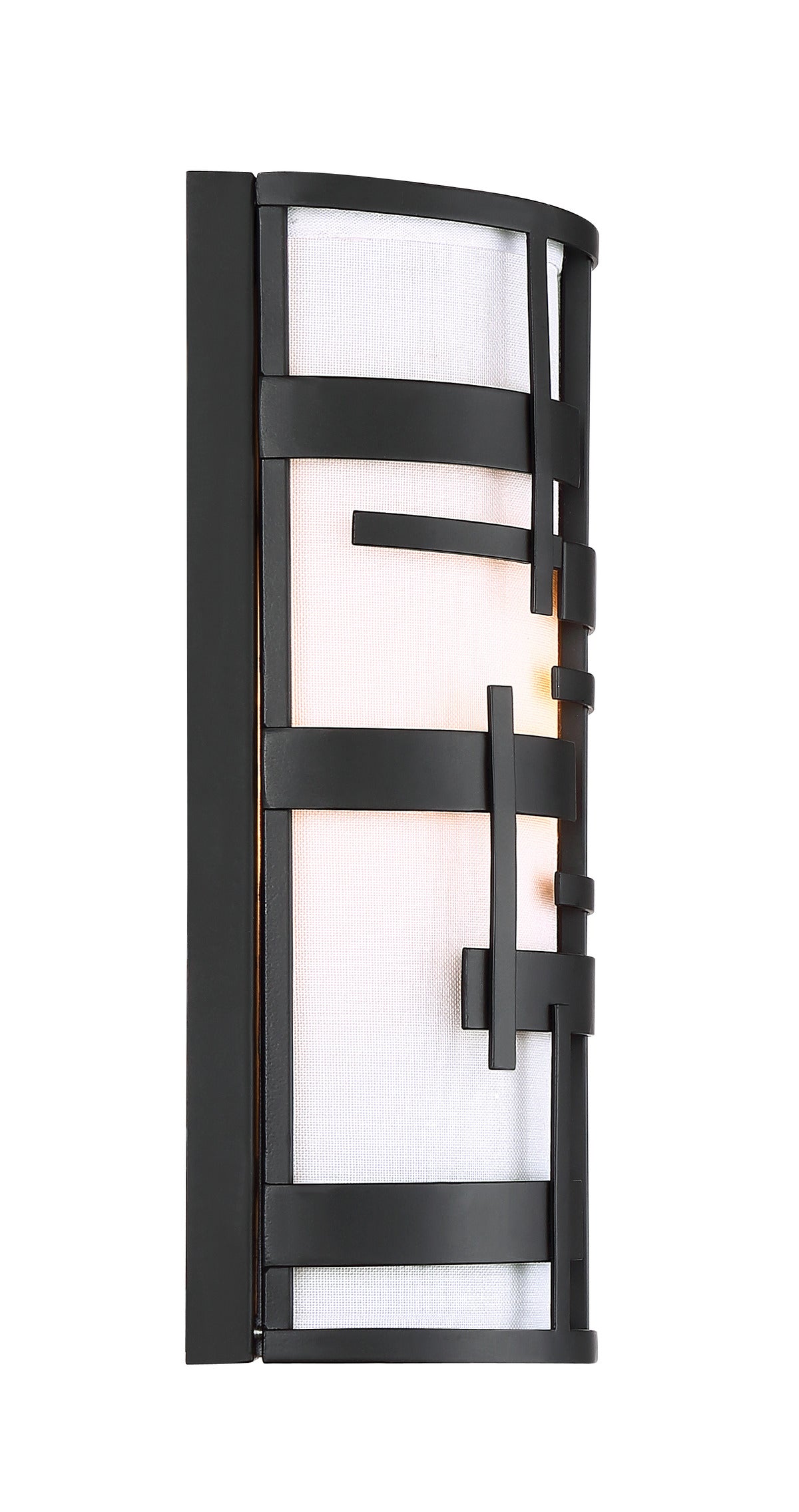 Lansing Geometric Retro Wall Sconce with Linen Shade by Nuvo Lighting