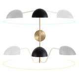 Trilby Modern Brass Double Swing-Arm Adjustable 2-Light Wall Sconce
