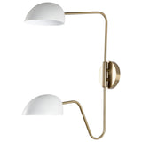 Trilby Modern Brass Double Swing-Arm Adjustable 2-Light Wall Sconce