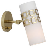 Parker Retro Adjustable Wall Sconce by Johnathan Adler in modern brass