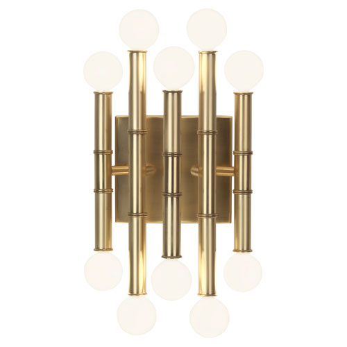 Meurice Modern 10-light Wall Sconce by Johnathan Adler in Modern Brass