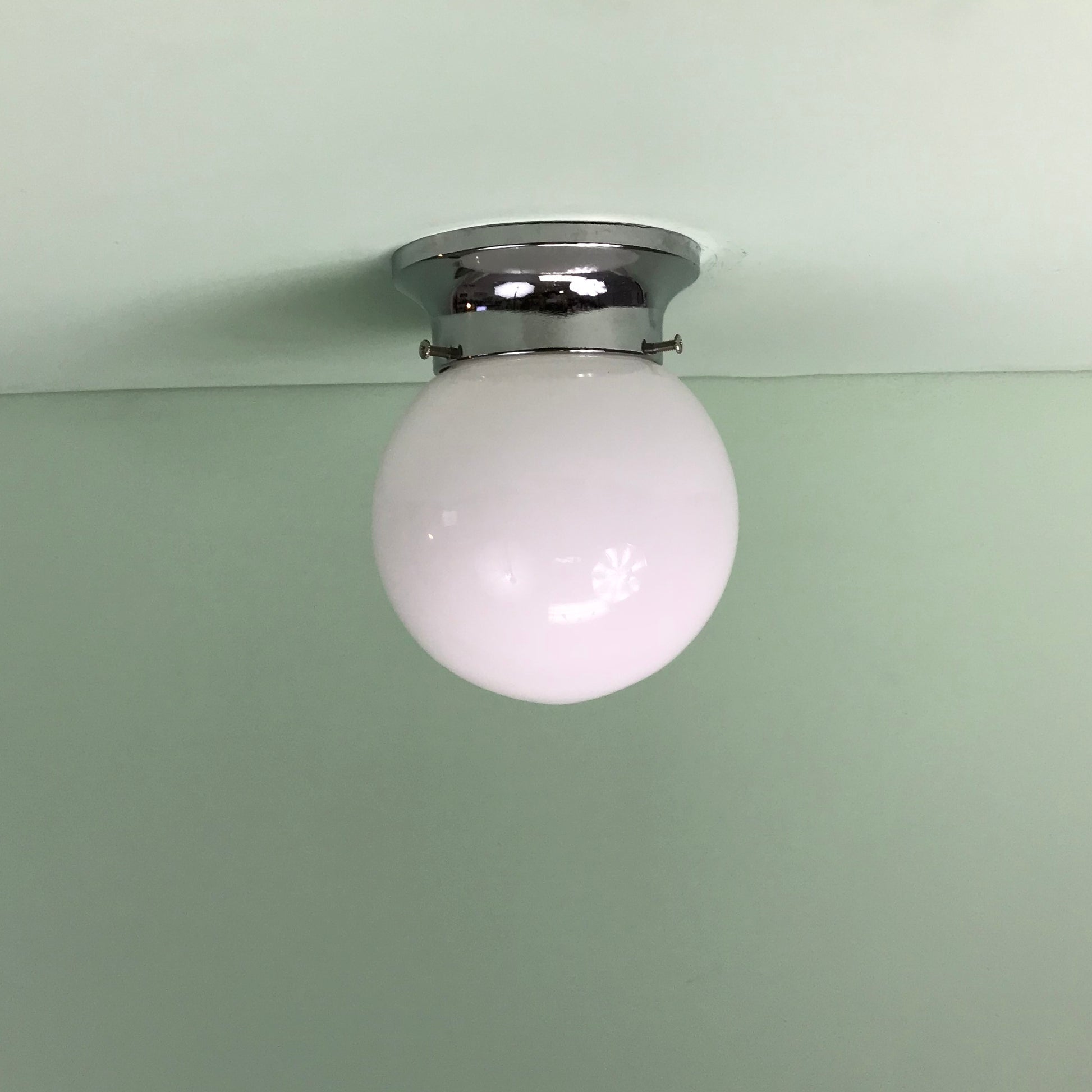 6" Mini Opal Glass Globe Flush Mount with Chrome Hardware