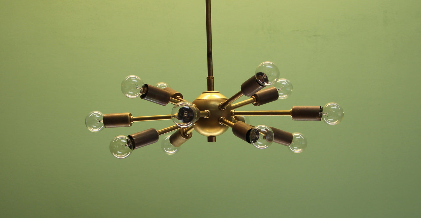 Classic Baby Sputnik Chandelier in Raw Brass