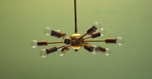 Classic Baby Sputnik Chandelier in Raw Brass