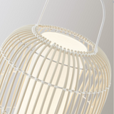Clement Rattan Outdoor Lantern in Ivory - Waterproof, Rechargeable and Dimmable LED Lamp - Midcentury Modern Lighting by Practical Props