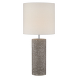 Dustin II Modern Ceramic Textured Table Lamp with Linen Shade by Lite Source 