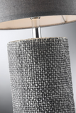 Dustin Small Modern Ceramic Textured Table Lamp with Linen Shade by Lite Source