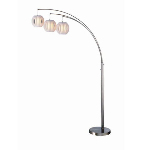 Deion Modern Brushed Silver Three-Light Arc Lamp - Practical Props