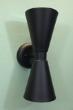 Midcentury Modern Bowtie Dual Cone Wall Sconce Light Black
