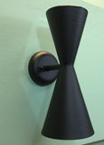 Exterior Pinhole Dual Cone Wall Sconce Black