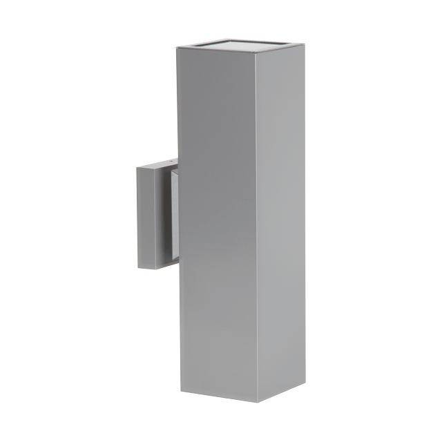 Modern Square Exterior Up Down Wall Sconce Silver