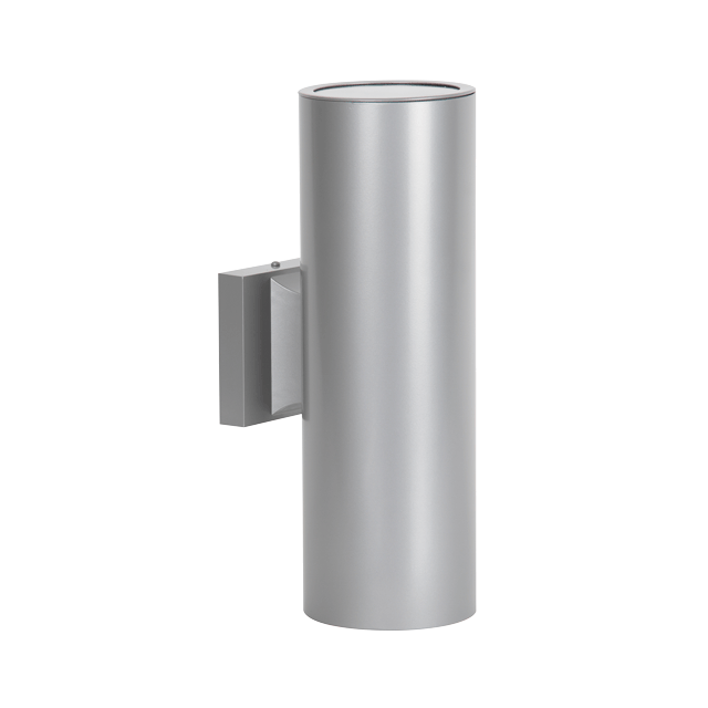 Modern Round Exterior Up Down Wall Sconce Silver