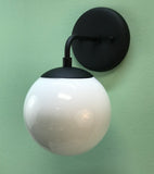 Modern Globe Wall Sconce Light in Matte Black by Practical Props