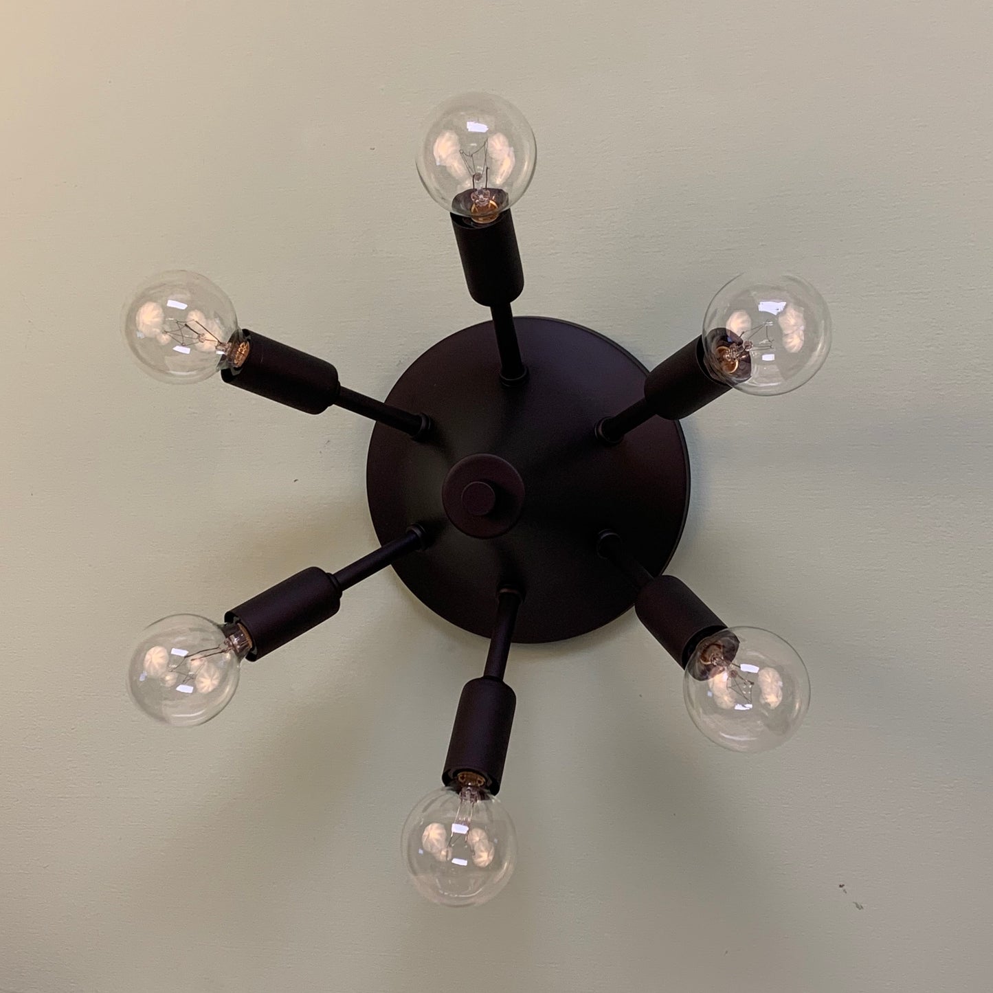 Grand Starlight Mid Century Modern Flush Mount Sputnik in Matte Black