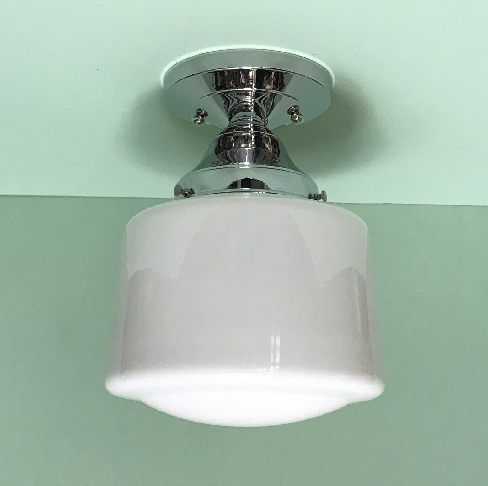 Opal Glass Hyperion Flush Mount Light Chrome