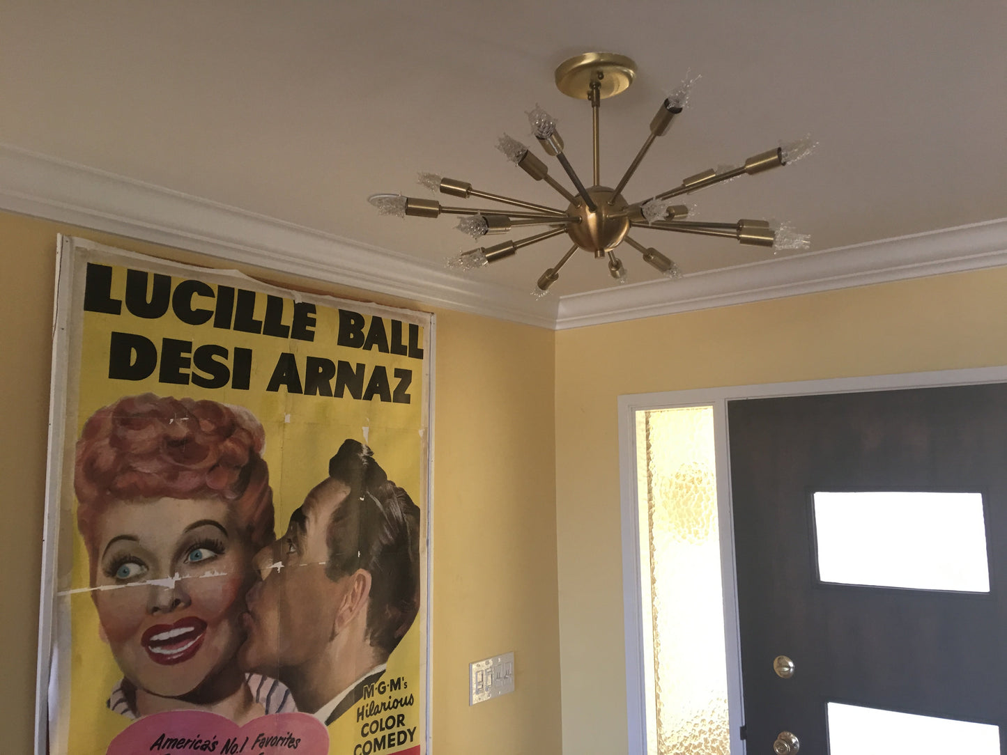 24" Classic Sputnik Chandelier in Satin Brass by Practical Props