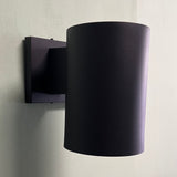 Matte Black Exterior Round Downlight Cylinder Wall Sconce