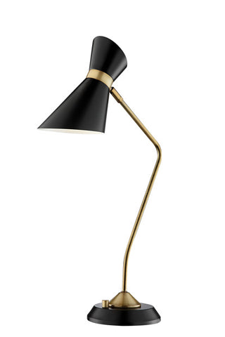 Jared Modern Black & Brass Desk Lamp by Lite Source