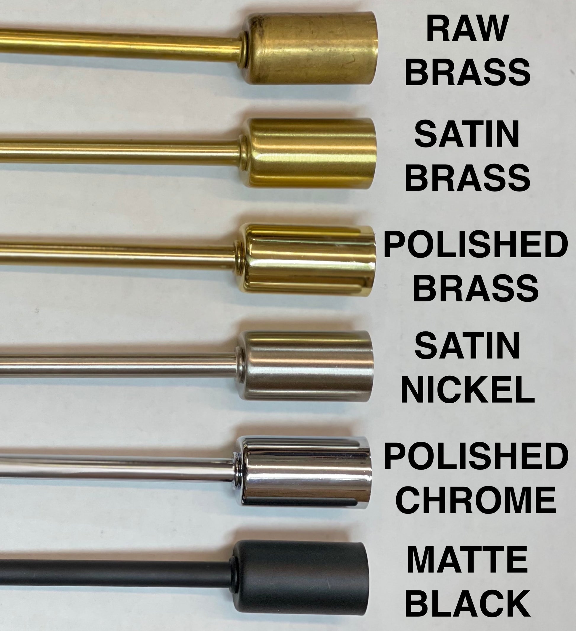SPUTNIK METAL FINISH COMPARISON CHART BY PRACTICAL PROPS