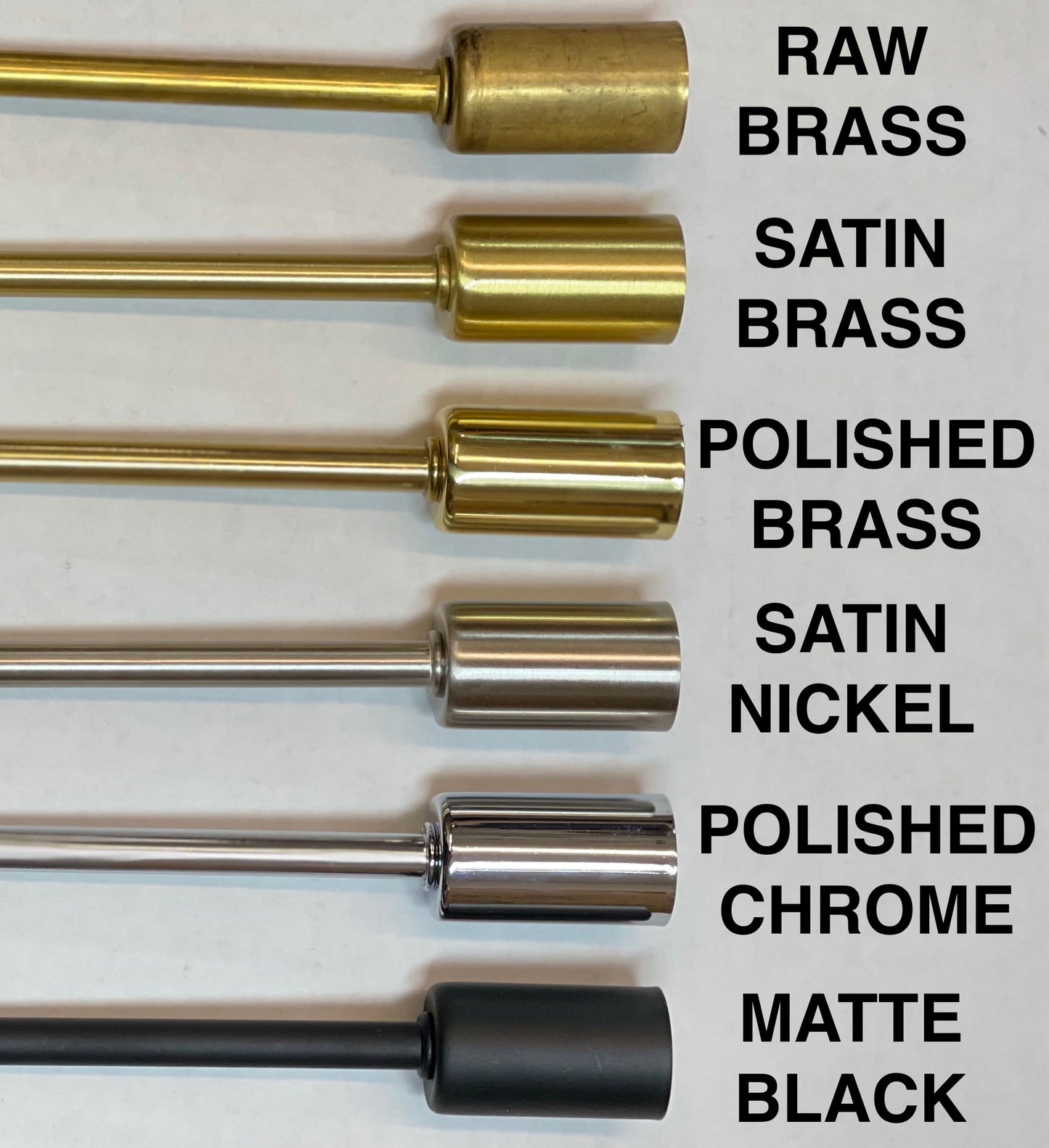 Metal Finish Comparison Chart for Sputniks by Practical Props